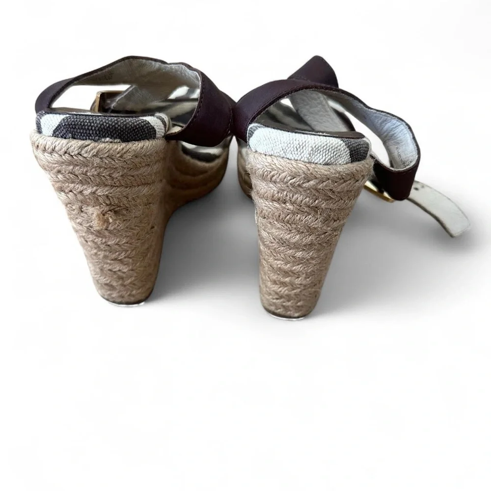 Michael Kors Zebra Print Espadrilles Wedge Ankle Strap High Heels Size: 6